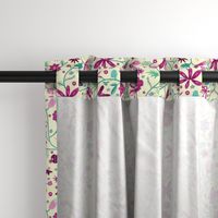 Indian floral chintz pink and green | small