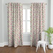 Indian floral chintz pink and green | small