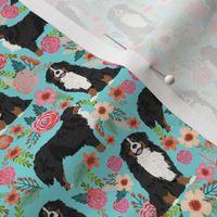 bernese mountain dog florals (smaller scale) dog fabric dog breed fabric cute dogs best bernese moutain dog design