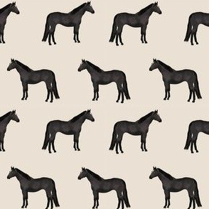 horse black coat horses fabric beige