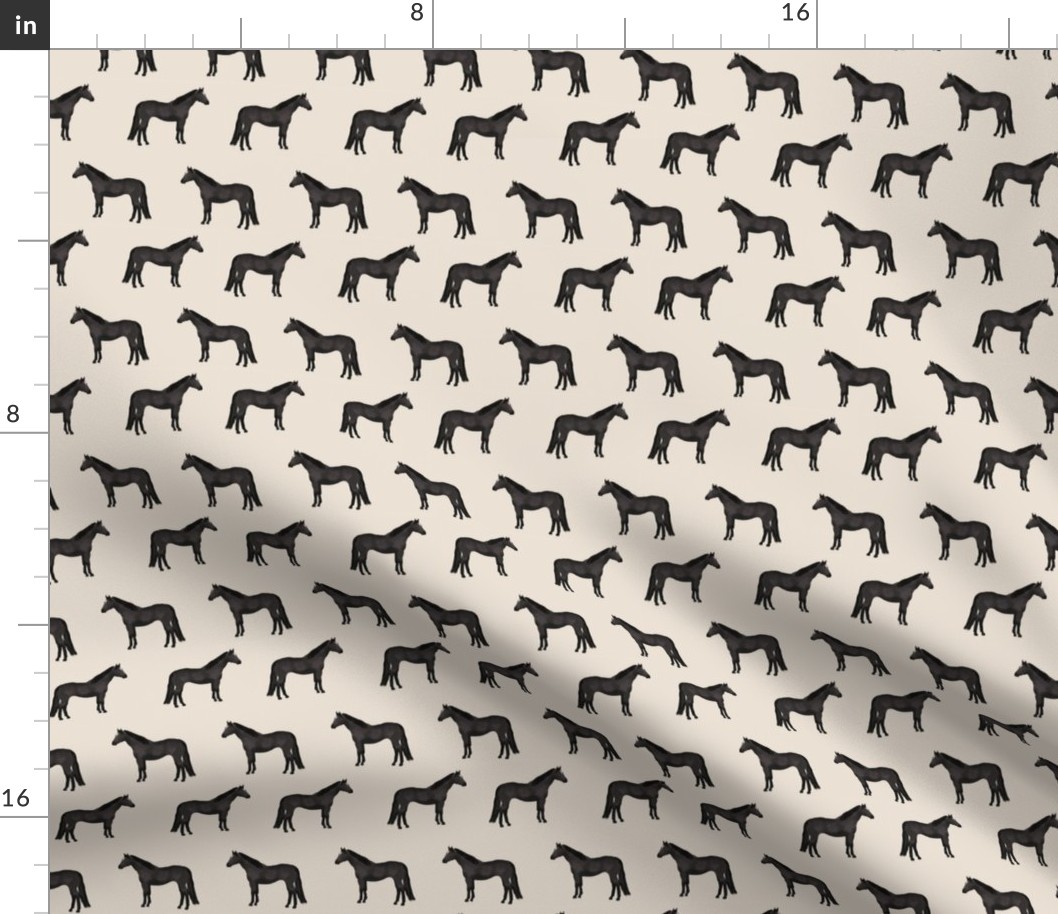 horse black coat horses fabric beige