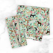 horse multi coat floral horses fabric mint