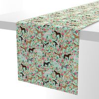 horse multi coat floral horses fabric mint