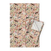 horse multi coat floral horses fabric neutral