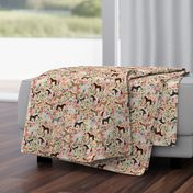 horse multi coat floral horses fabric neutral