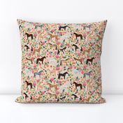 horse multi coat floral horses fabric neutral