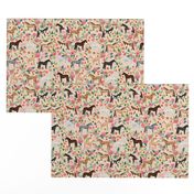 horse multi coat floral horses fabric neutral