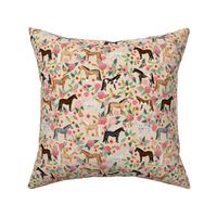 horse multi coat floral horses fabric neutral