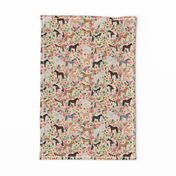 horse multi coat floral horses fabric neutral