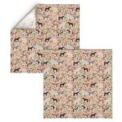 horse multi coat floral horses fabric neutral