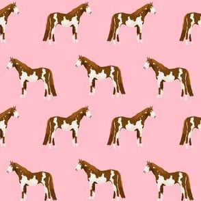 horse pinto coat horses fabric pink
