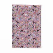 horse multi coat floral horses fabric purple