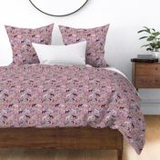 horse multi coat floral horses fabric purple