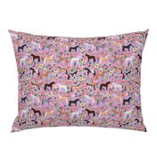 horse multi coat floral horses fabric purple