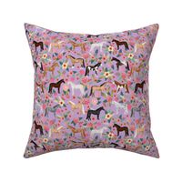 horse multi coat floral horses fabric purple