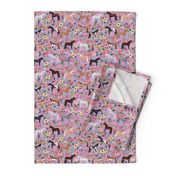 horse multi coat floral horses fabric purple