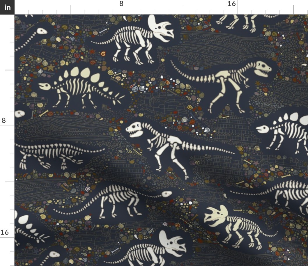 Dinosaur Fossils - grey - Large