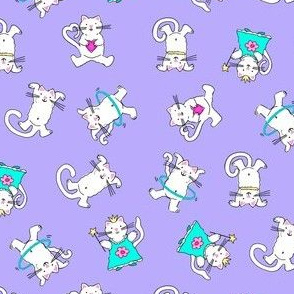 Silly Cats /sm ditzy quilt print 