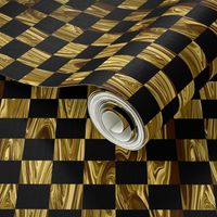 LG - Large Precious Metal Gold and Black checkerboard