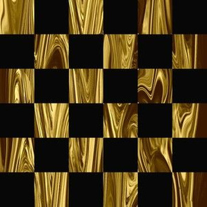 LG - Large Precious Metal Gold and Black checkerboard