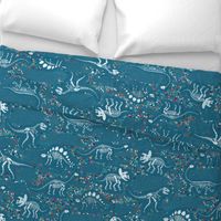 Dinosaur Fossils - Teal - Large scale