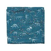 Dinosaur Fossils - Teal - Large scale