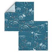 Dinosaur Fossils - Teal - Large scale