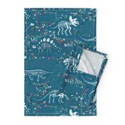 Dinosaur Fossils - Teal - Large scale