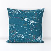 Dinosaur Fossils - Teal - Large scale