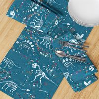 Dinosaur Fossils - Teal - Large scale