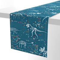 Dinosaur Fossils - Teal - Large scale