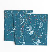 Dinosaur Fossils - Teal - Large scale