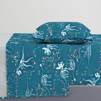 Dinosaur Fossils - Teal - Large scale