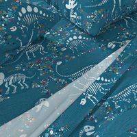 Dinosaur Fossils - Teal - Large scale