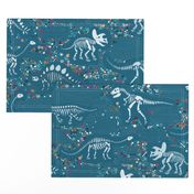 Dinosaur Fossils - Teal - Large scale