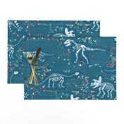 Dinosaur Fossils - Teal - Large scale