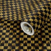LG - Tiny Precious Metal Gold and Black checkerboard