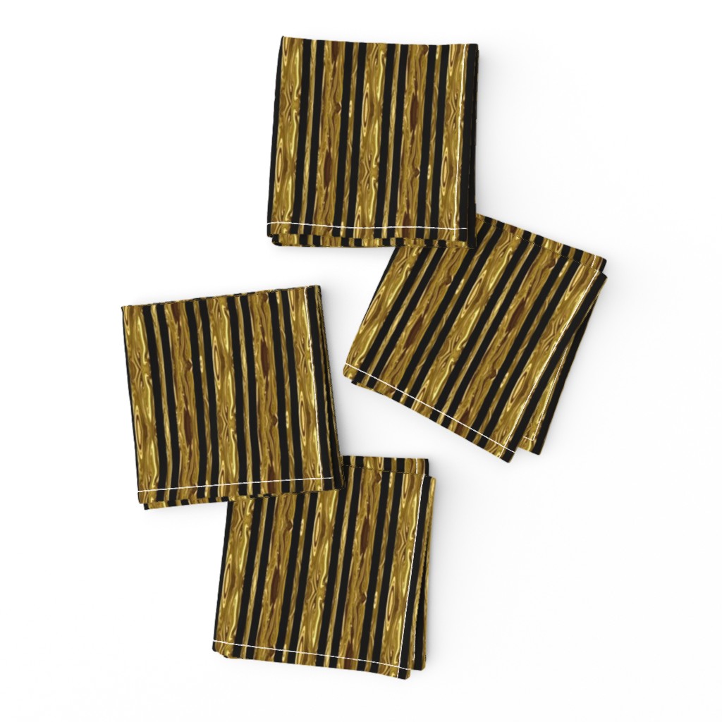 LG - Small Precious Metal Gold and Black Stripes