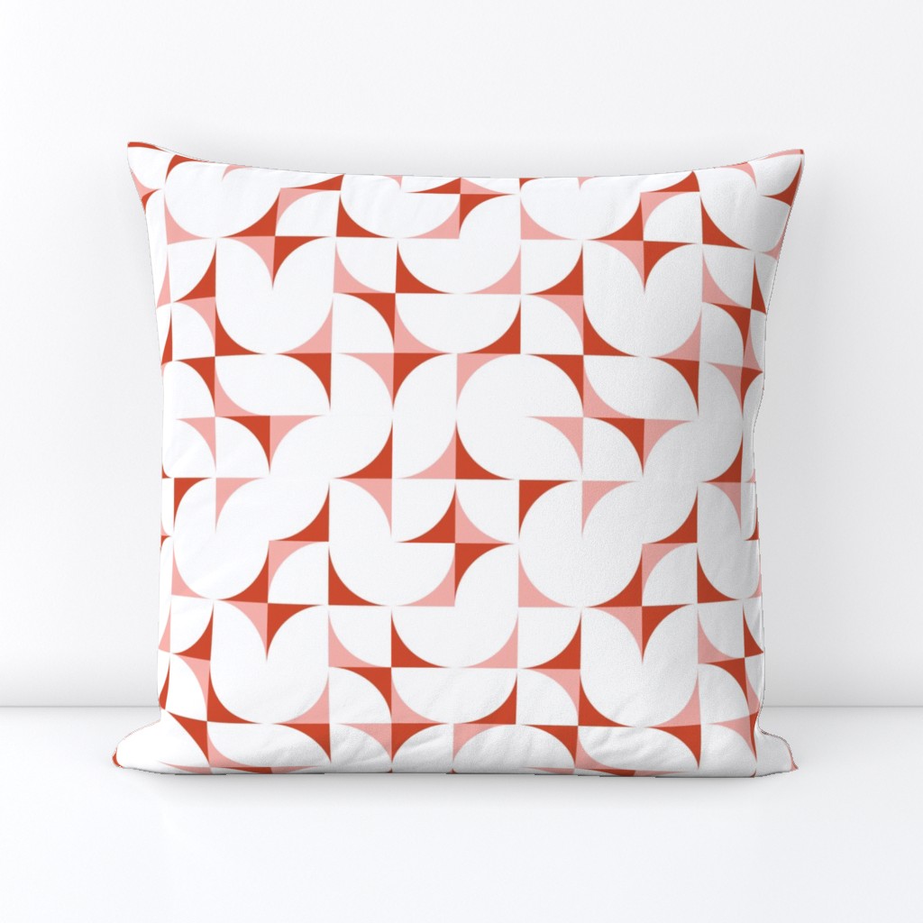 mid century tiles - Surf's Up collection coordinate in sunset orange