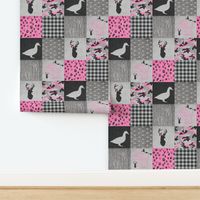 Ducks & Trucks Pink - Wholecloth Cheater Quilt 