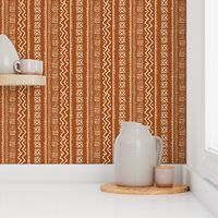 Mud Cloth II // Ivory on Golden Brown // Large