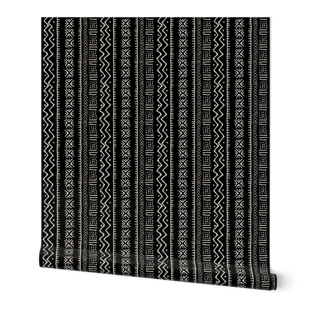 Mud Cloth II // Bone on Black // Small