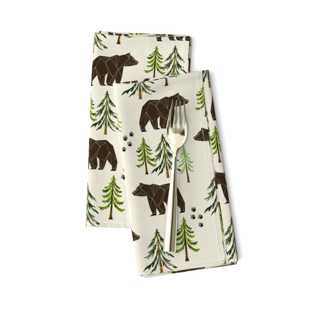 Woodland Bears - Pine Trees Forest Bear Tracks Nursery Kids Camping LARGE SCALE A