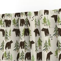 Woodland Bears - Pine Trees Forest Bear Tracks Nursery Kids Camping LARGE SCALE A