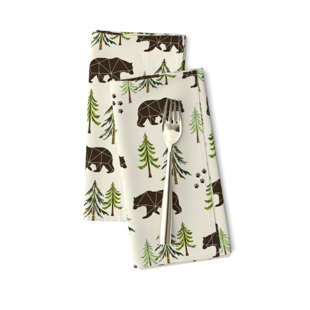 Forest Bears - Pine Trees Woodland Bear Tracks Nursery Kids Camping GingerLous