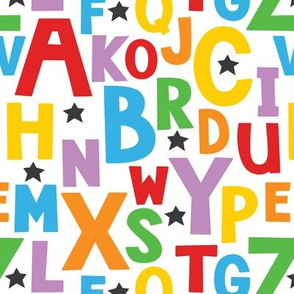 alphabet in bright-colors