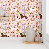 pitbull fiesta (larger scale) light pink dog fabric