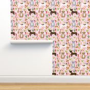 pitbull fiesta (larger scale) light pink dog fabric