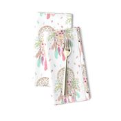 Girly Dream Catchers – Pink Mint Aqua Feathers Baby Girl Nursery Blanket GingerLous MEDIUM SCALE B