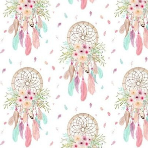 Girly Dream Catchers – Pink Mint Aqua Feathers Baby Girls Nursery GingerLous SMALL SCALE C
